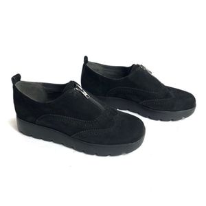 Aerosoles Black Suede Platform Brogues/Oxfords